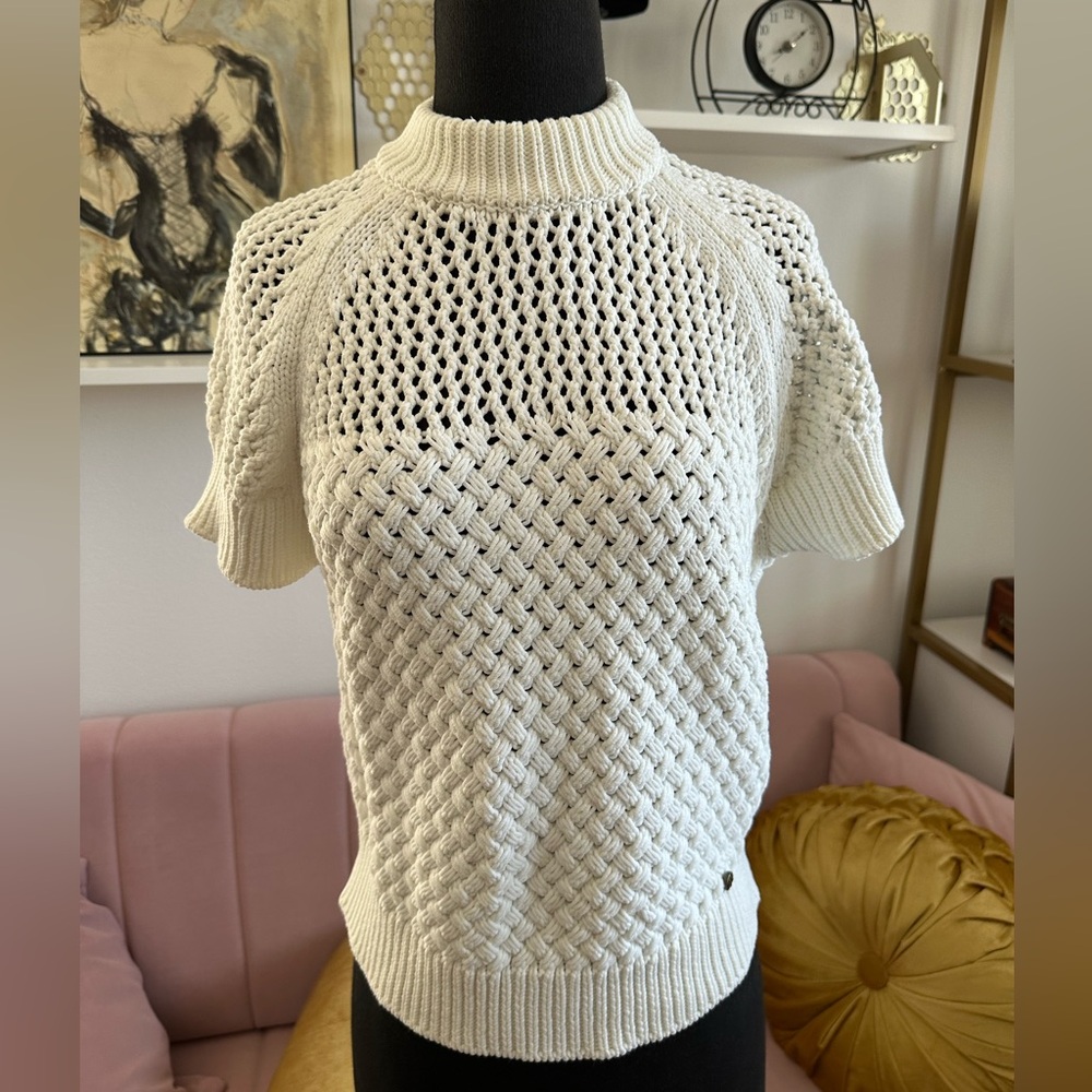 Ted Baker Stena Cream Knit Mock-neck Sweater